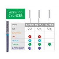 3D Dental Modified Cylinder Diamond, Bur Coarse 837KR-012C 10/Pk